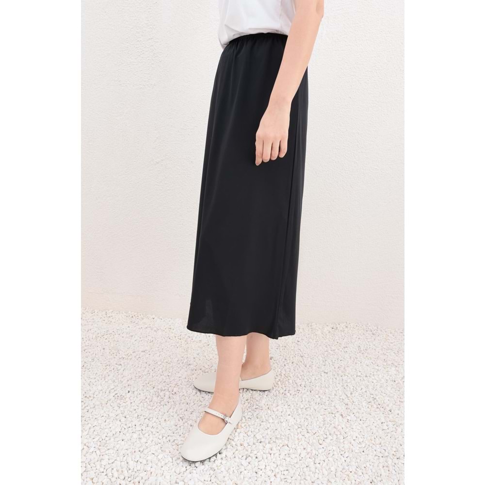 Jarse Siyah Beli Lastikli Etek Astarı 40 Beden