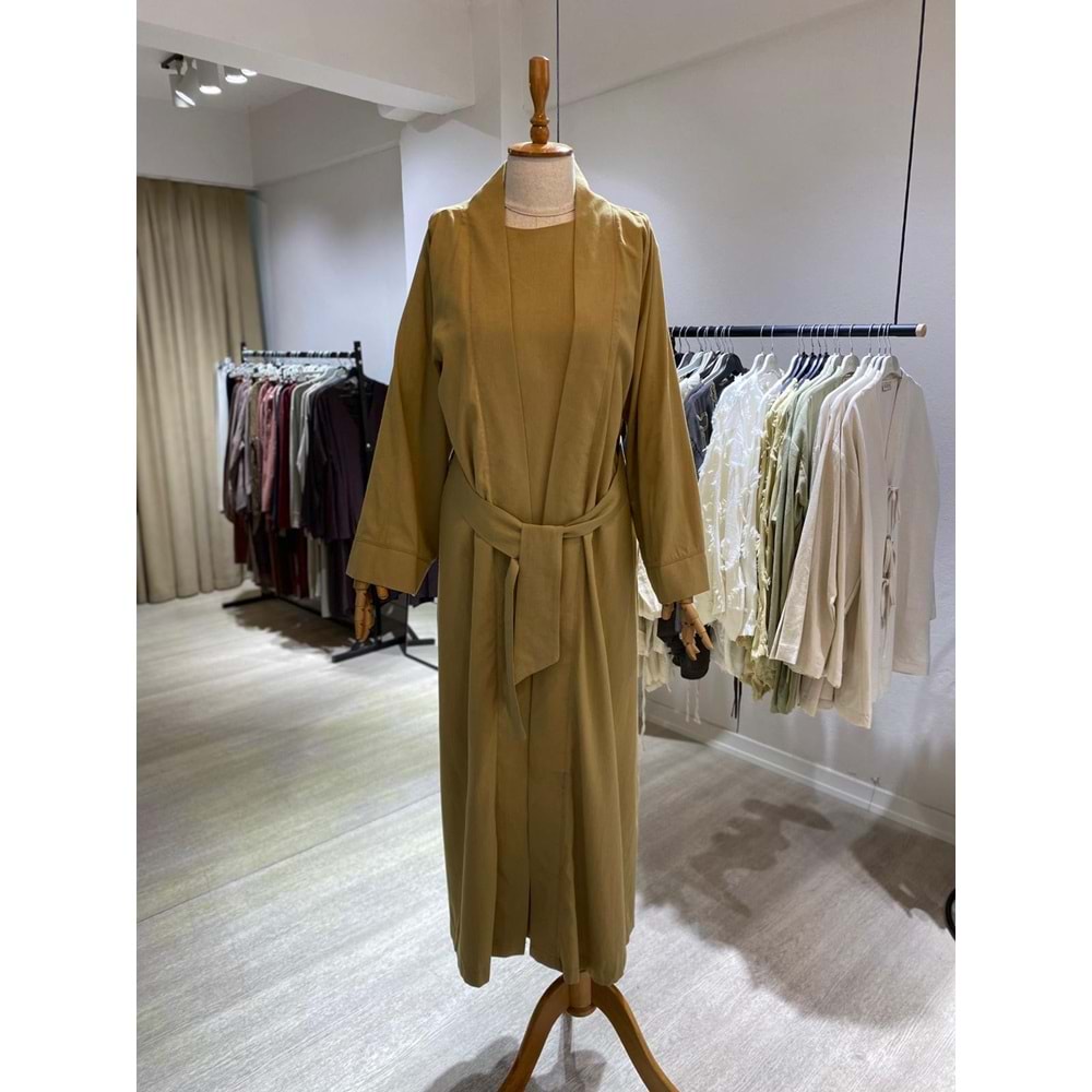 Ham Keten Jile Kimono Haki Takım 2 Beden
