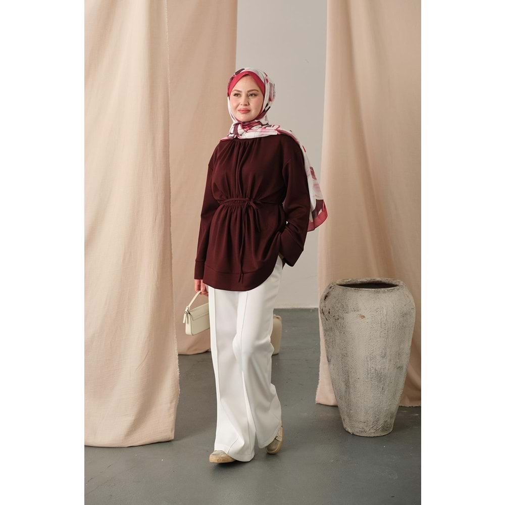 Beli Lastikli Modal Bordo Tunik S-M (36-40) Beden