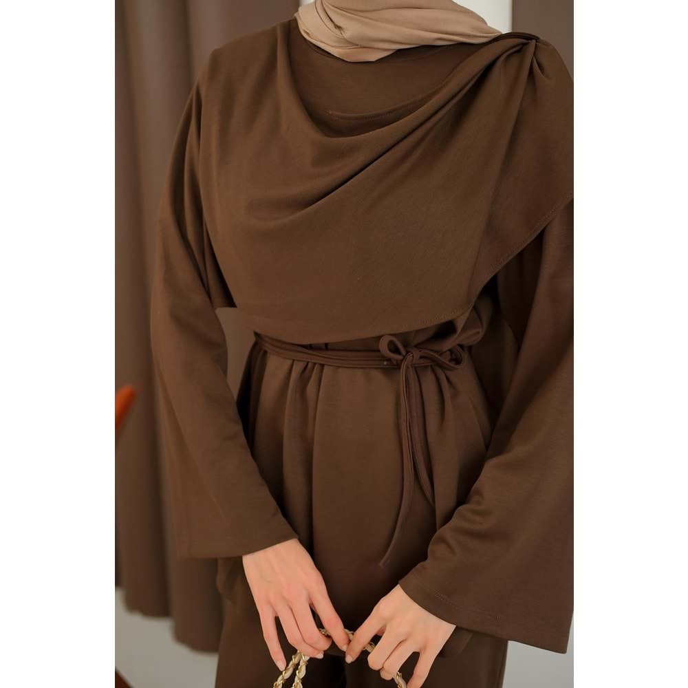 Kadın Şal Detay Takım Kahverengi 36-38 (S-M) Beden