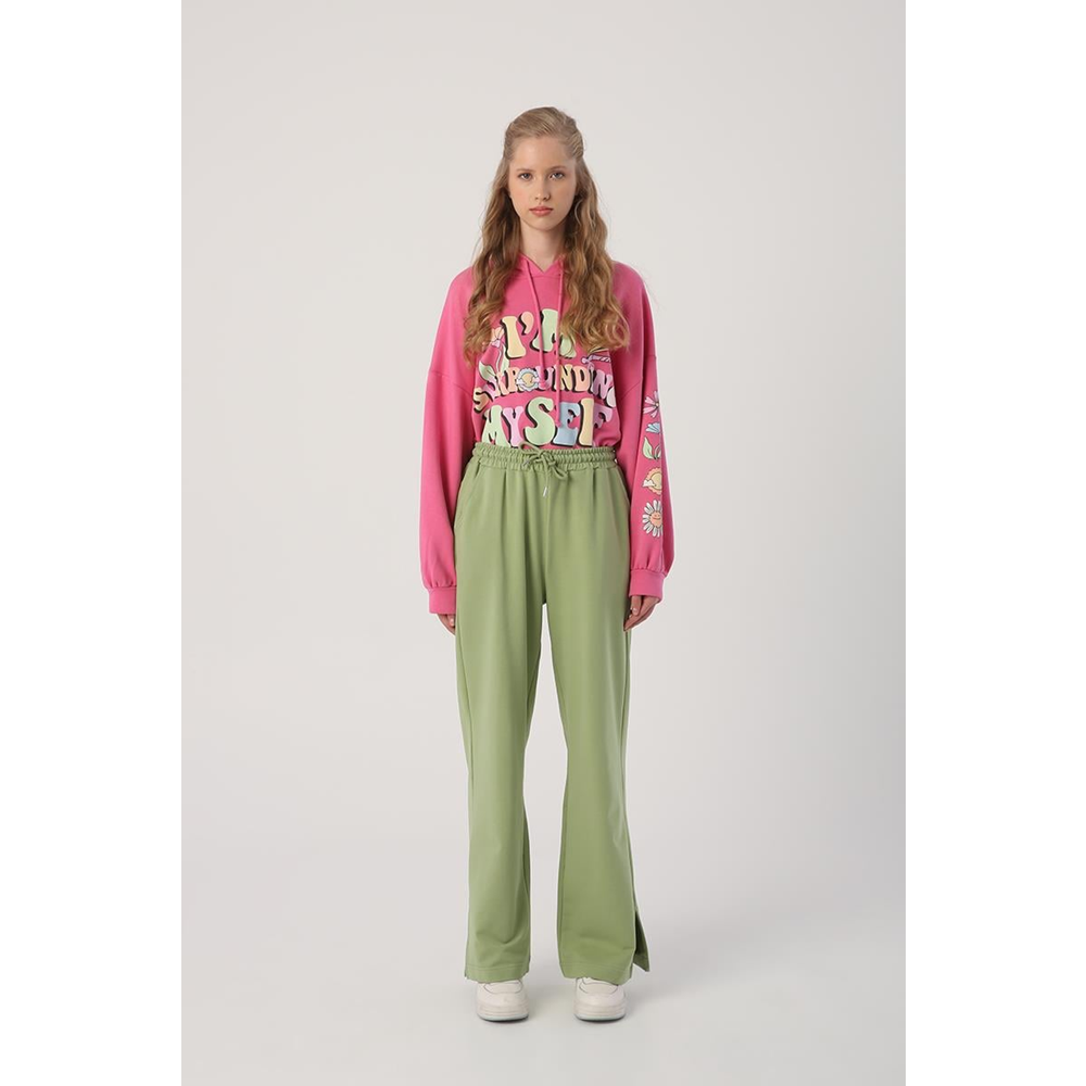 Allday Açık Yeşil Paçası Yırtmaçlı Kadın Eşofman Altı 42 Beden