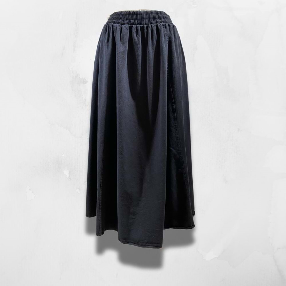 Gabardin Cepli Keten Siyah Etek M Beden