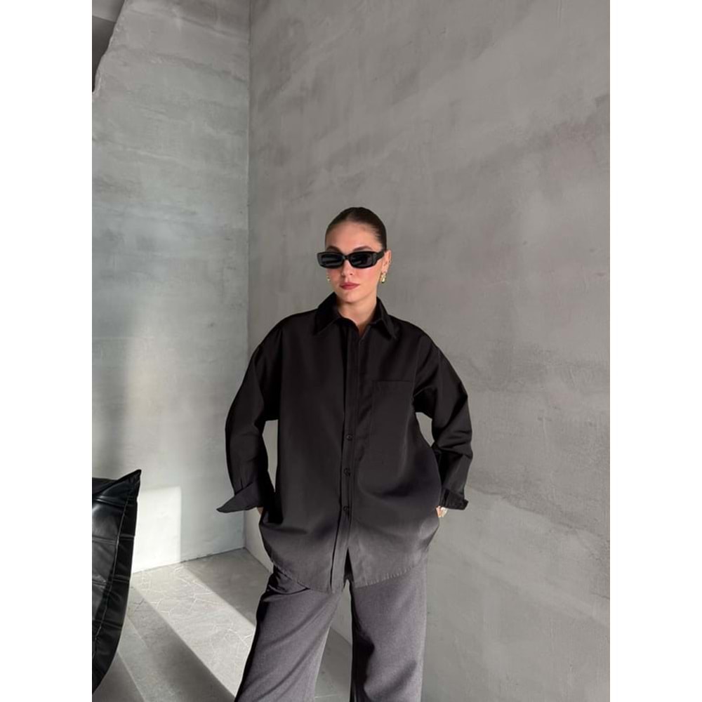 Lilyum Düz Kesim Standart Siyah Bürümcük Ceket