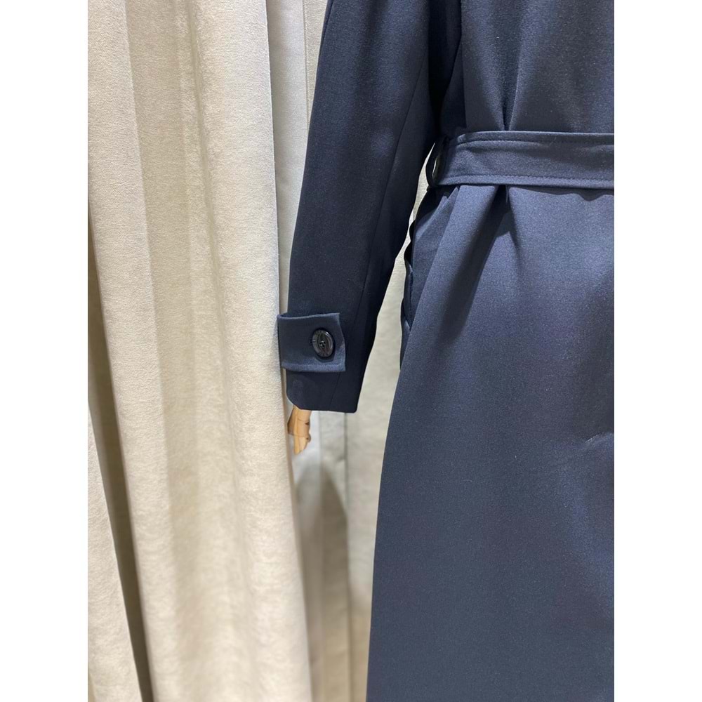 Ceket Yaka Siyah Astarlı Trençkot