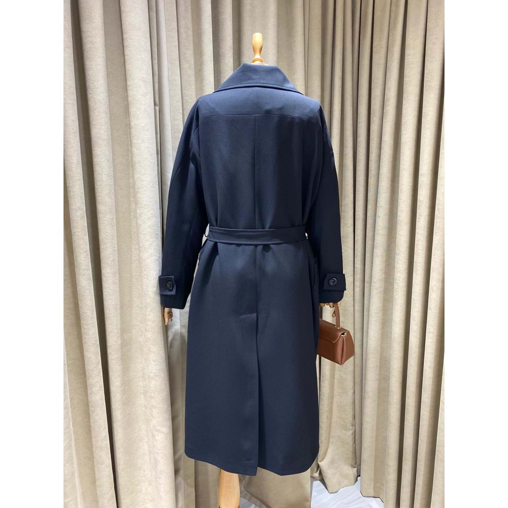 Ceket Yaka Siyah Astarlı Trençkot