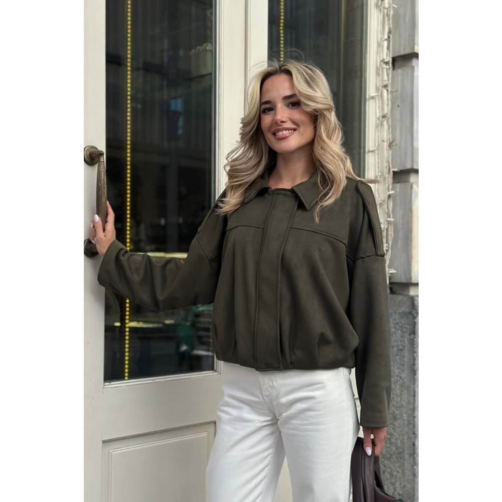 Clara Süet Kadın Standart Haki Ceket