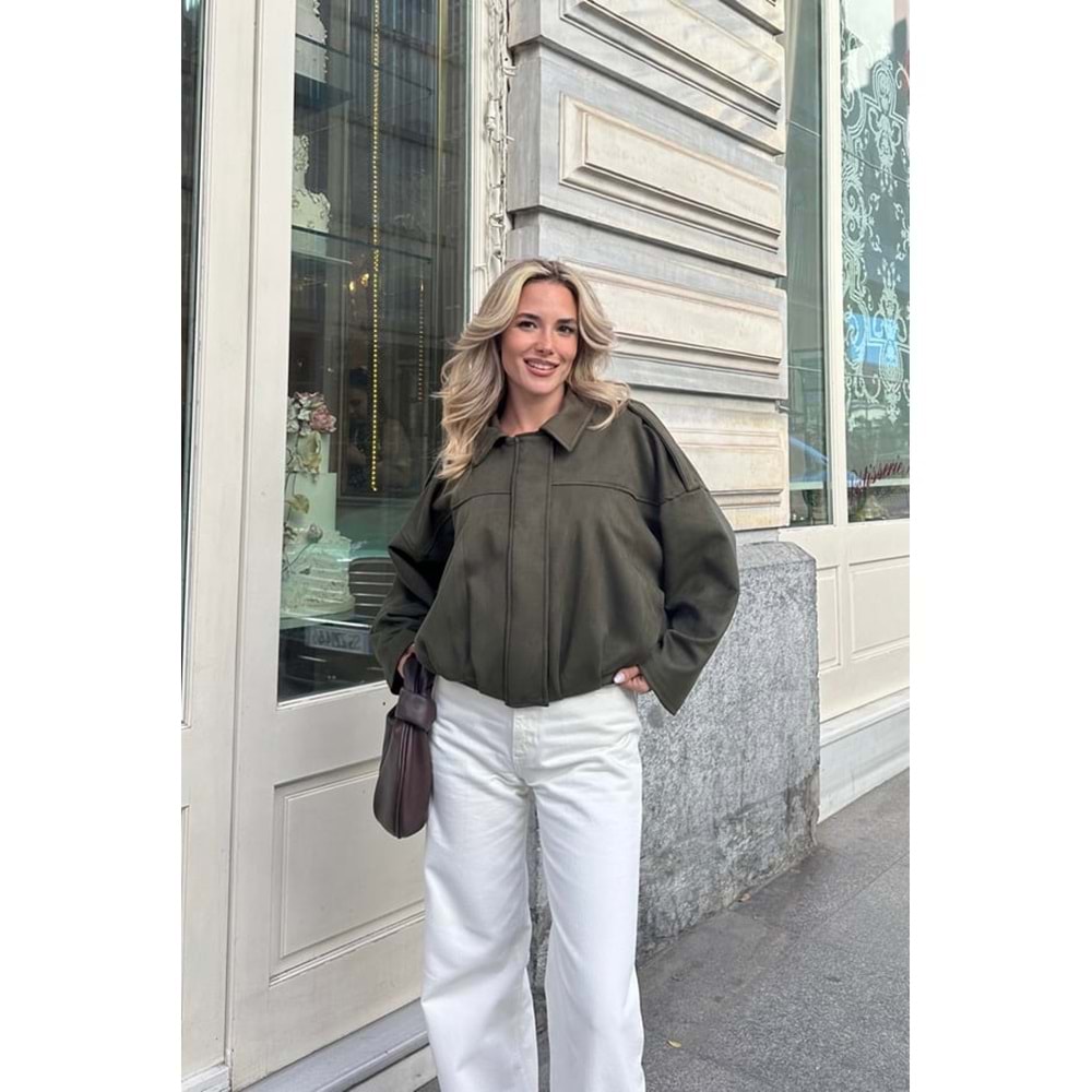 Clara Süet Kadın Standart Haki Ceket