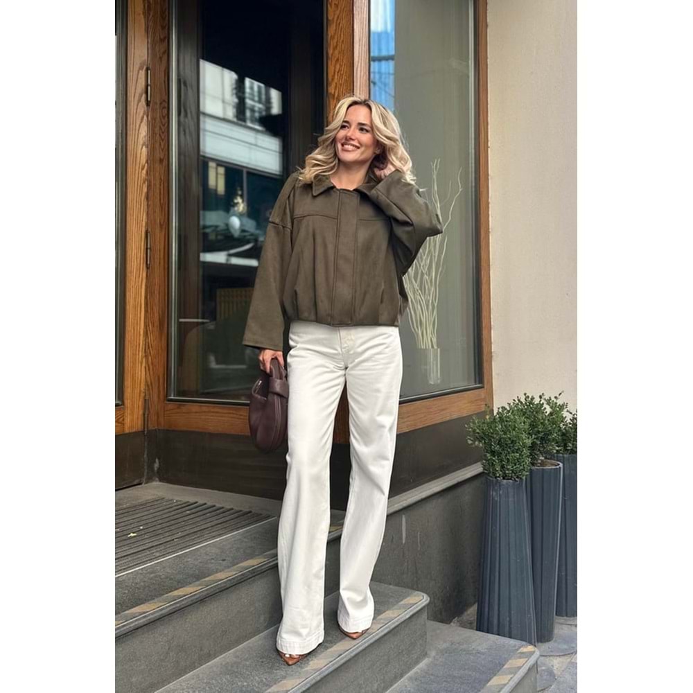 Clara Süet Kadın Standart Haki Ceket