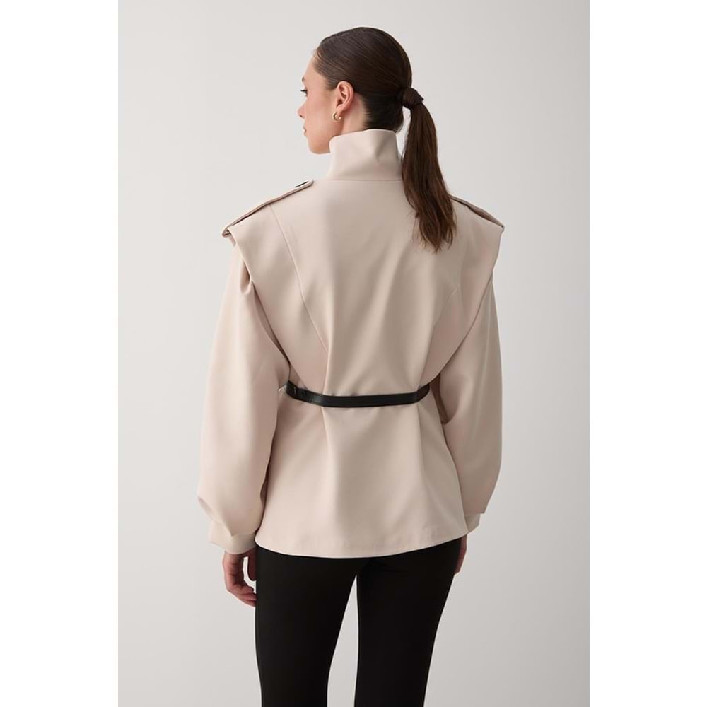 Valeria Kemerli Bej Ceket L Beden