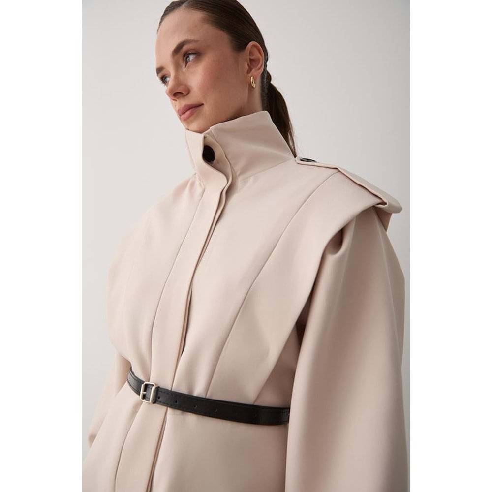 Valeria Kemerli Bej Ceket S Beden