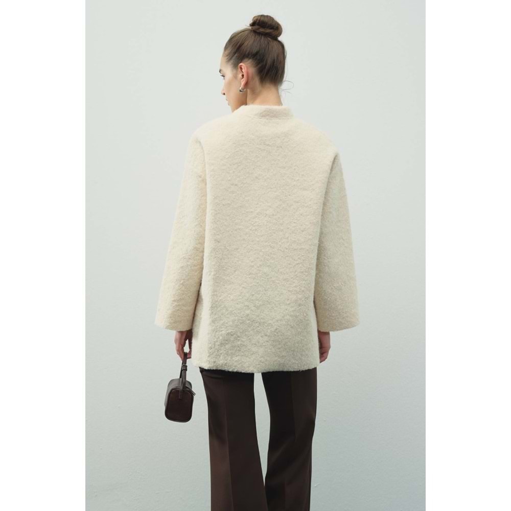 Melanj Dokulu Ekru S/M Kadın Kazak