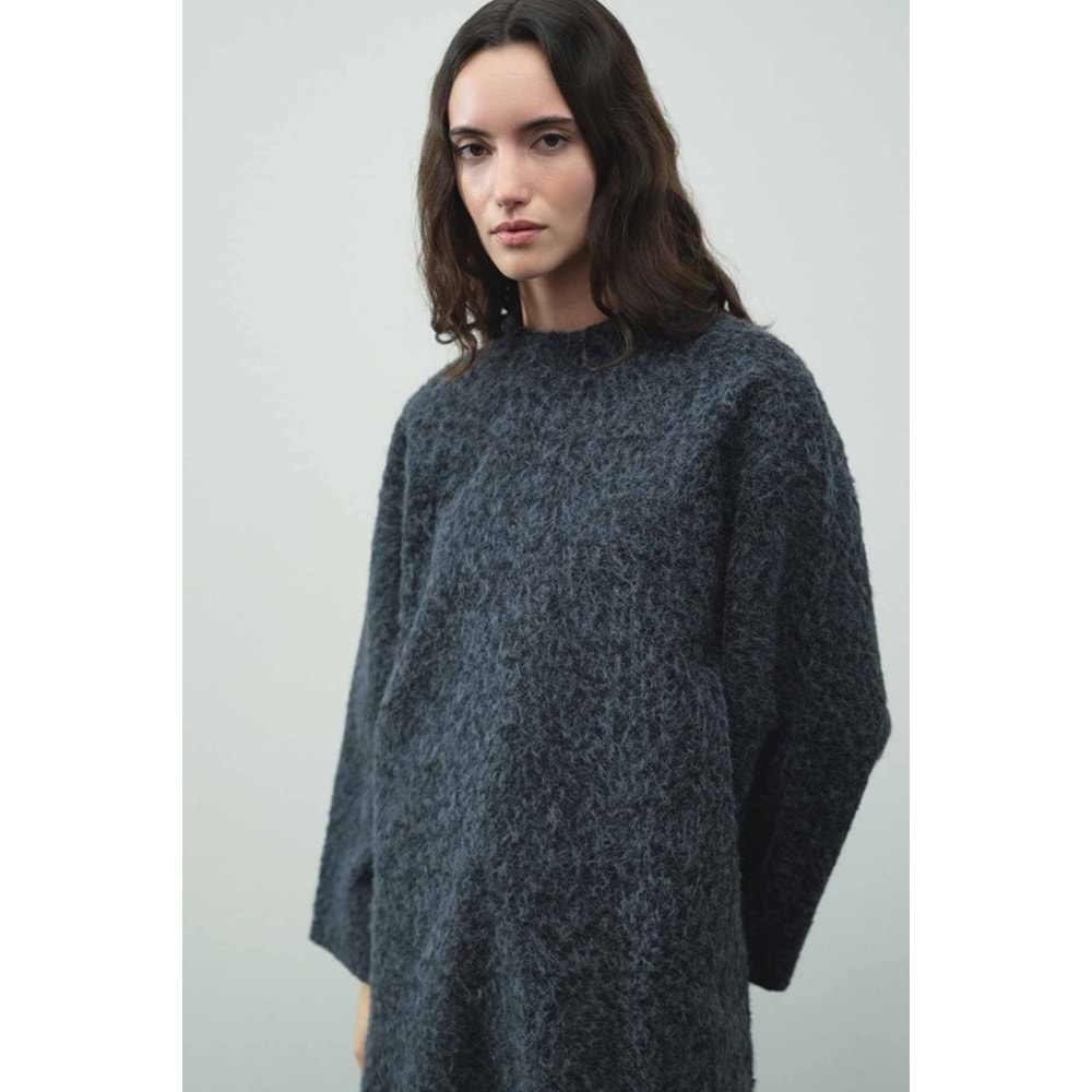 Melanj Dokulu Lacivert L/XL Kadın Kazak