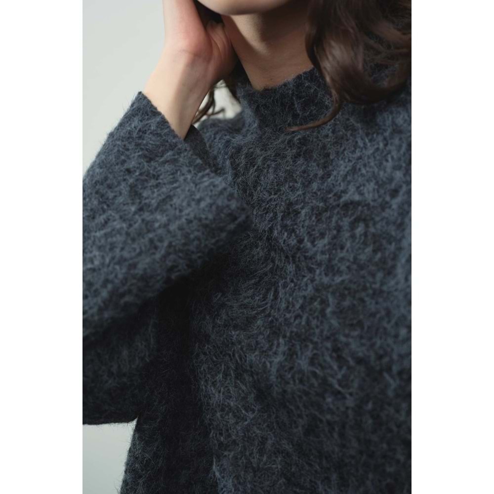 Melanj Dokulu Lacivert L/XL Kadın Kazak