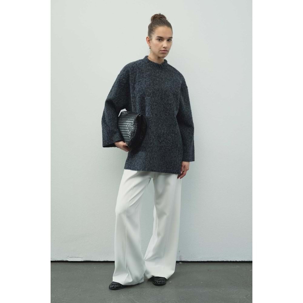 Melanj Dokulu Lacivert L/XL Kadın Kazak