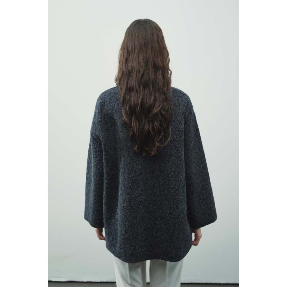 Melanj Dokulu Lacivert S/M Kadın Kazak