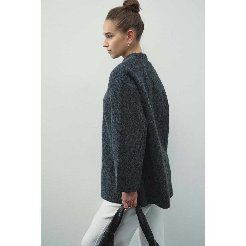 Melanj Dokulu Lacivert S/M Kadın Kazak