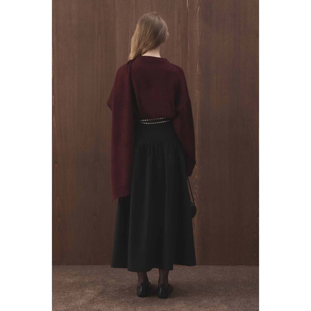 Siyah Pamuklu Evaze Etek M Beden