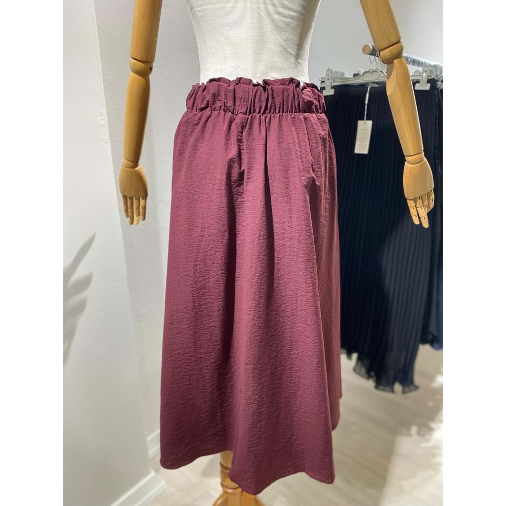 Cupra Pamuklu Ceketli Etekli Bordo L-XL Takım