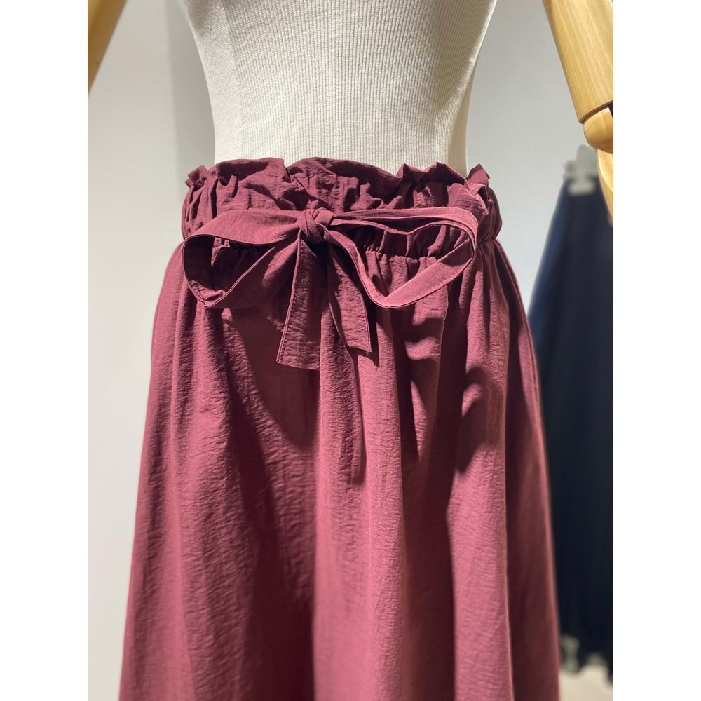 Cupra Pamuklu Ceketli Etekli Bordo L-XL Takım