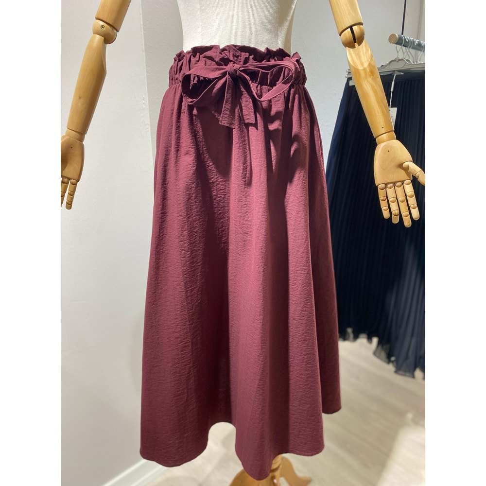 Cupra Pamuklu Ceketli Etekli Bordo L-XL Takım