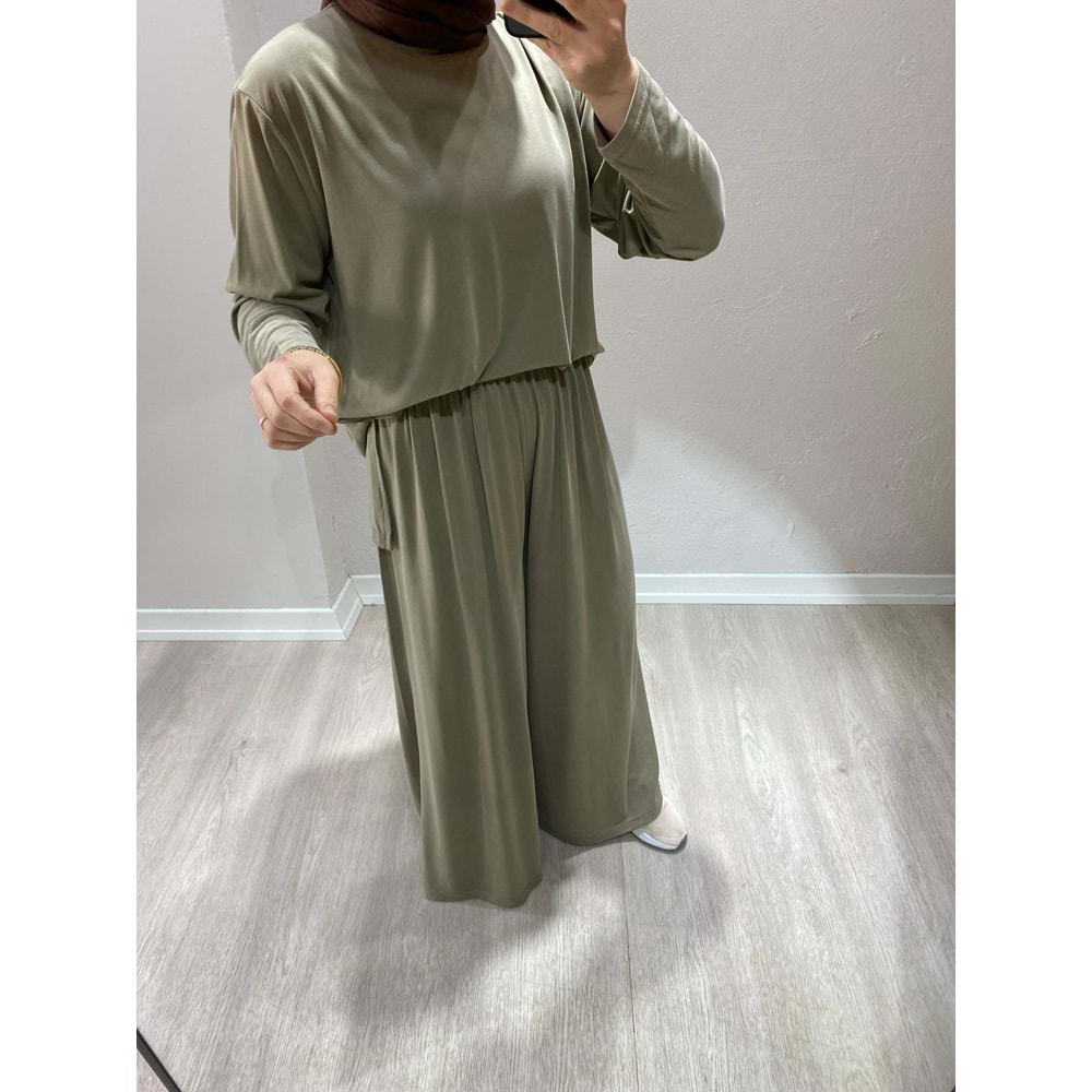 Modal Oys Kumaş Haki İkili Takım S-M Beden