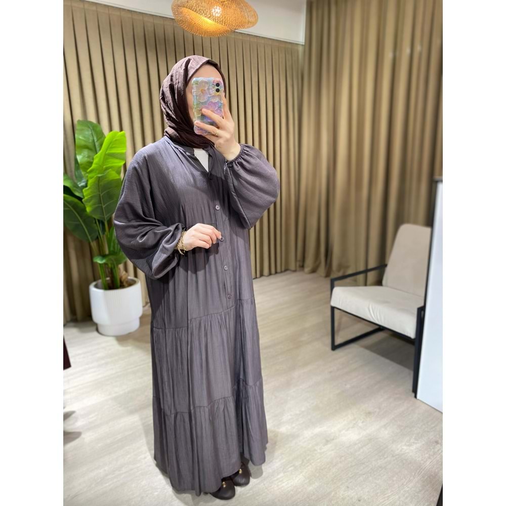 Pamuklu Vizon Oversize Form Elbise 1