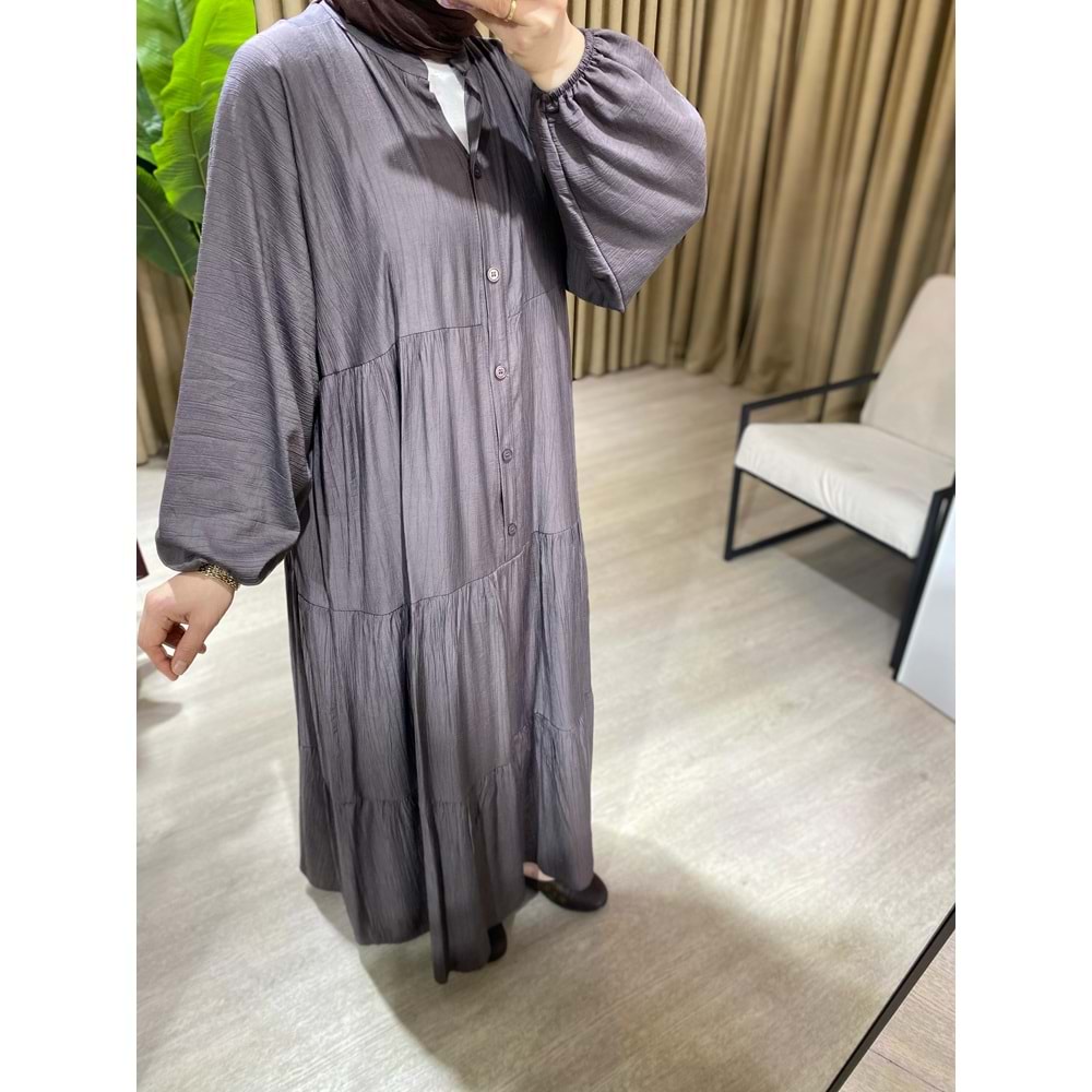 Pamuklu Vizon Oversize Form Elbise 1