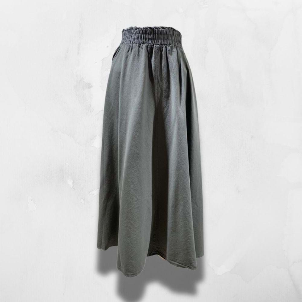 Ham Keten Kloş Antrasit Etek S Beden