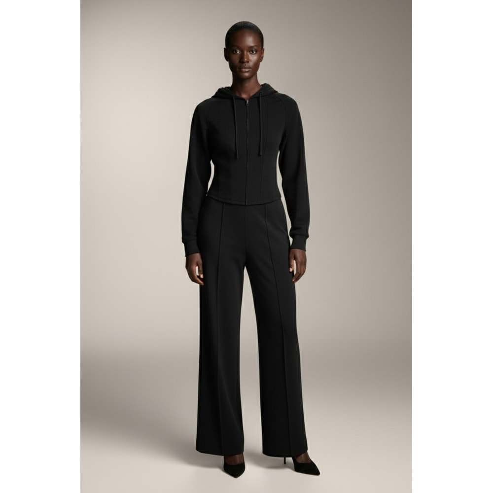 Modal Çimalı Siyah Kadın L Beden Pantolon