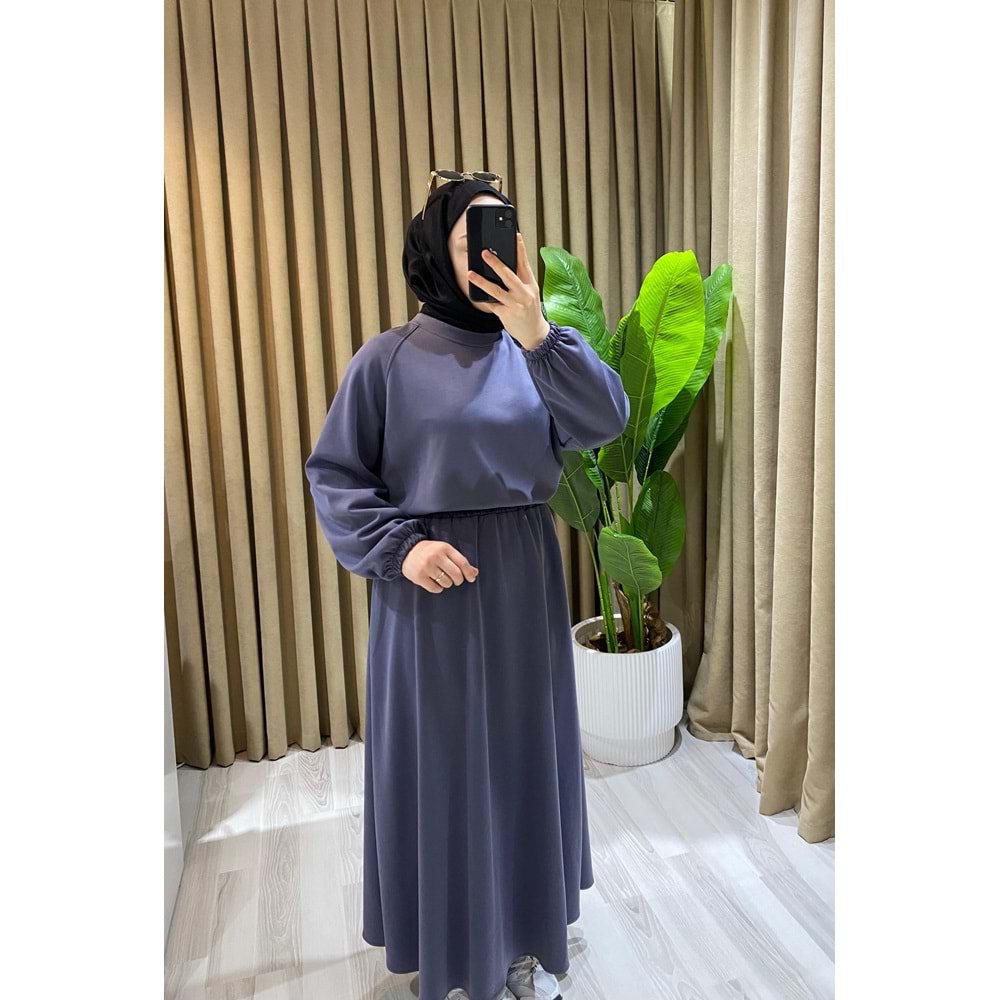 Modal Etekli Gri Takım L-XL Beden (42-44 Beden)