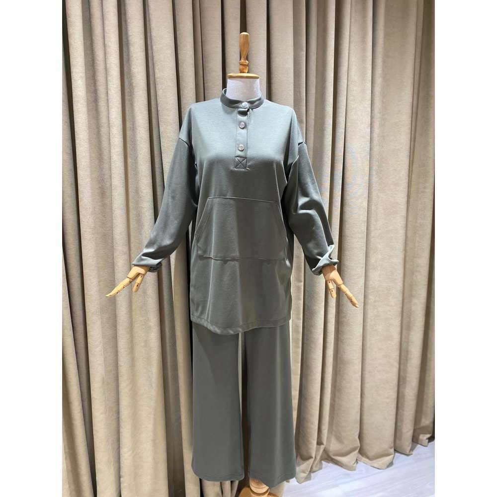Çağla Yeşili Modal Kadın Pantolonlu Takım - 36 Beden