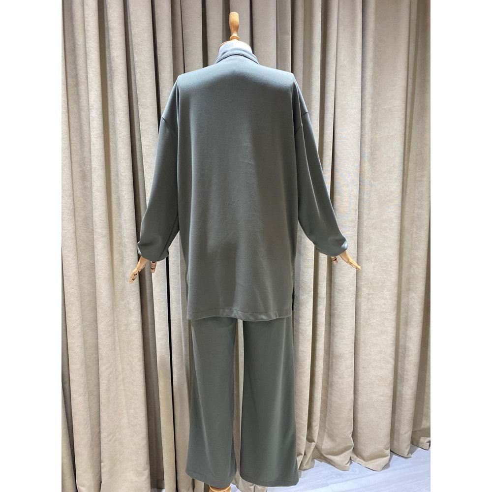 Çağla Yeşili Modal Kadın Pantolonlu Takım - 36 Beden