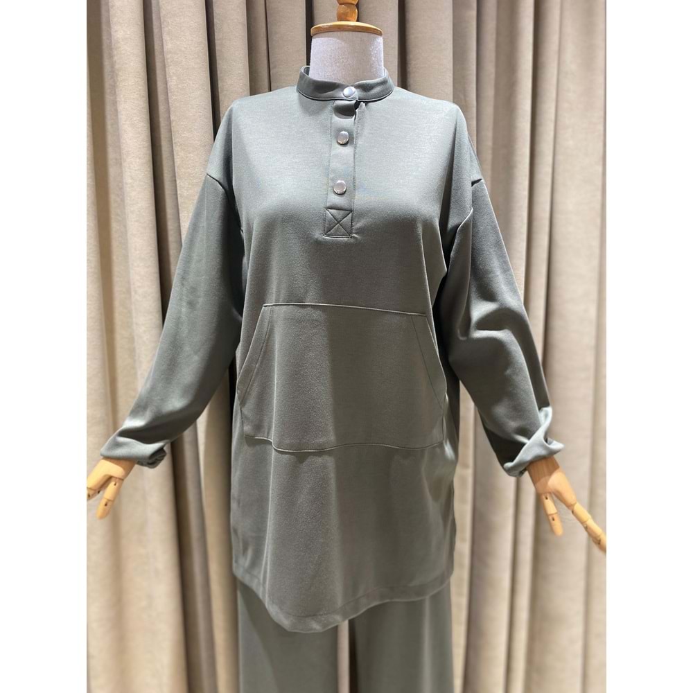 Çağla Yeşili Modal Kadın Pantolonlu Takım - 36 Beden