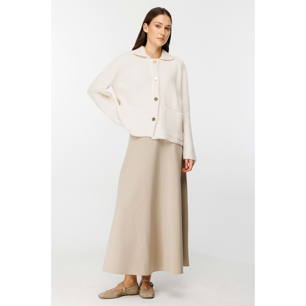 Beli Lastikli Scuba Bej Kloş Etek 1 Beden