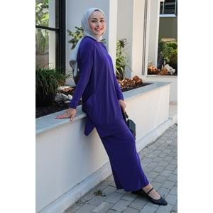 Yanları Cepli Pantolonlu İndigo Takım 36-40 (S-M) Beden