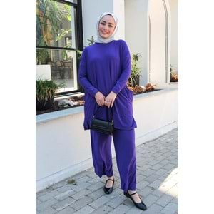 Yanları Cepli Pantolonlu İndigo Takım 36-40 (S-M) Beden