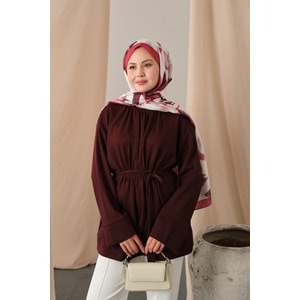 Beli Lastikli Modal Bordo Tunik L-XL (42-44) Beden