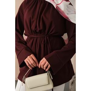 Beli Lastikli Modal Bordo Tunik L-XL (42-44) Beden