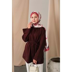 Beli Lastikli Modal Bordo Tunik L-XL (42-44) Beden