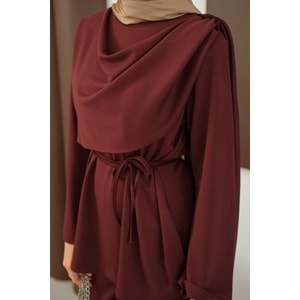 Kadın Şal Detay Takım Bordo 40-42 (L-XL) Beden