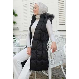 Kapüşonlu Şişme Yelek Siyah