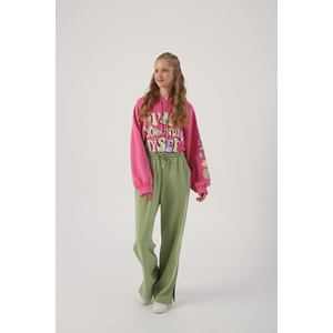 Allday Açık Yeşil Paçası Yırtmaçlı Kadın Eşofman Altı