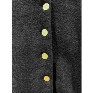 Astarlı Kaşe Kısa Kadın Siyah Ceket L-XL