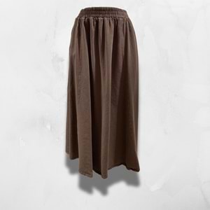 Gabardin Cepli Keten Kahverengi Etek S Beden