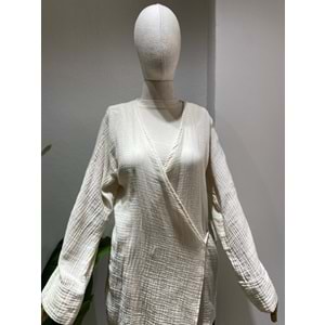 Müslin Kimono 7016 Beyaz M Beden