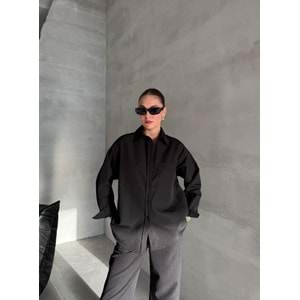 Lilyum Düz Kesim Standart Siyah Bürümcük Ceket