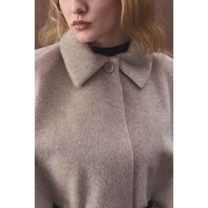 Vizon Oversize Pelerin Kaban | Süet Kemerli Gömlek Yaka