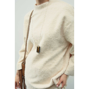 Melanj Dokulu Ekru L/XL Kadın Kazak