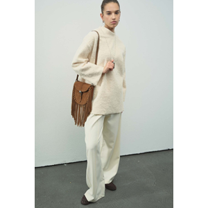 Melanj Dokulu Ekru S/M Kadın Kazak