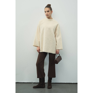 Melanj Dokulu Ekru S/M Kadın Kazak